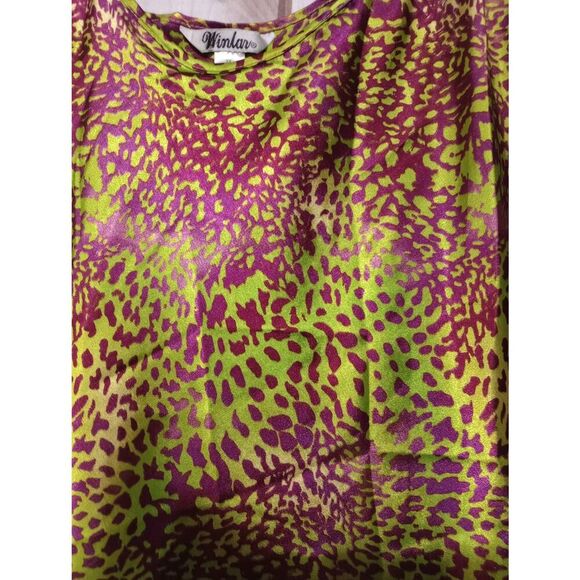 Winlar Dress Ladies 3x Slip Dress Purple Green Snake‎ Print Sleeveless Midi Sexy - Picture 5 of 7